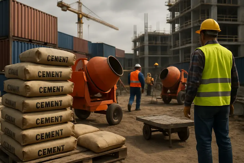 Construction site illustrating rising material costs due to tariffs and supply chain challenges.
