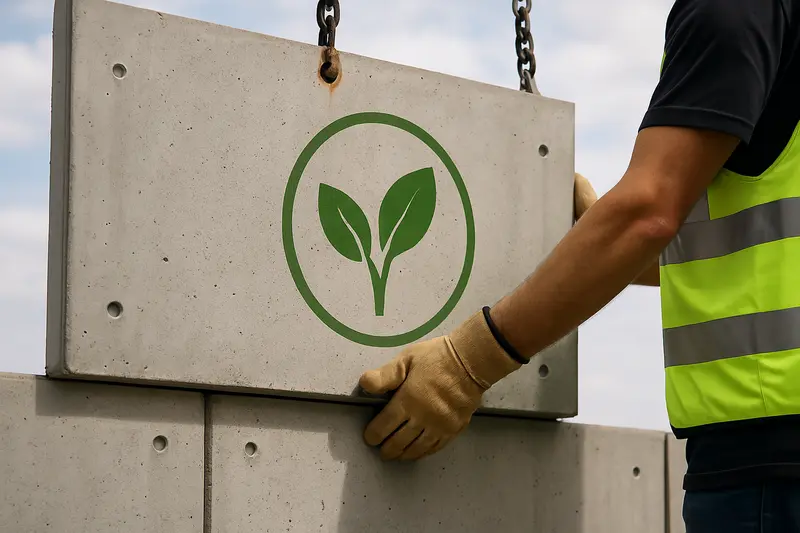 Smart concrete with embedded sensors monitored by engineers on-site.